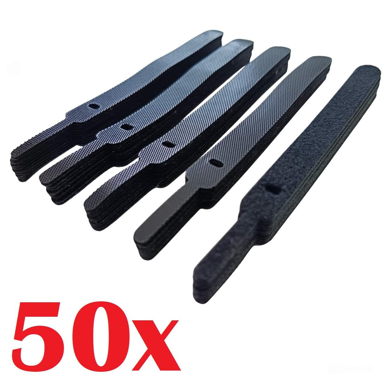 50x Klett Kabelbinder Klettbinder Klettband Klettverschluss Schlaufenband Kabel – Frontansicht – Produktbild von Soundmaxx Online