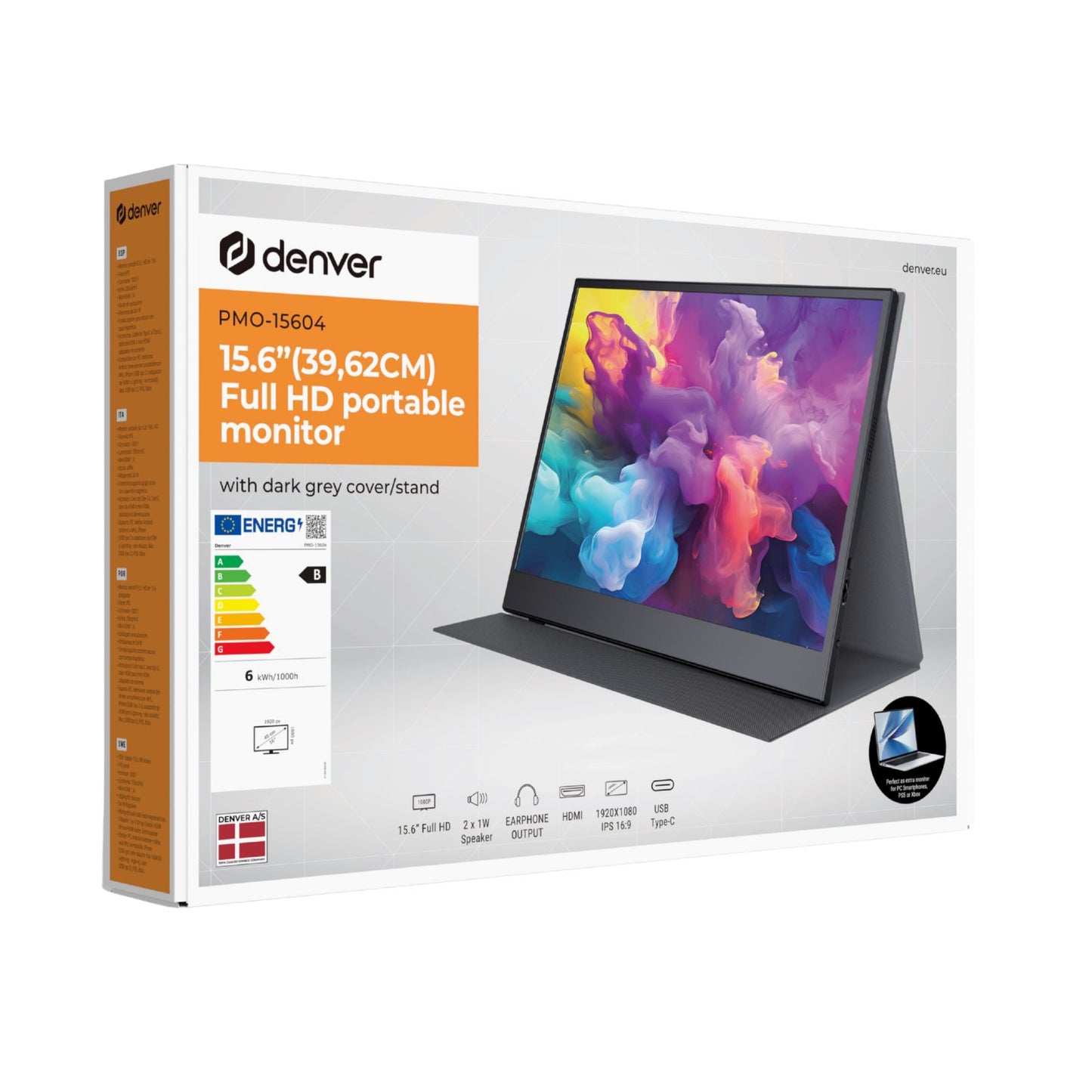 DENVER PMO-15604 tragbarer 15,6 Zoll Full HD Monitor