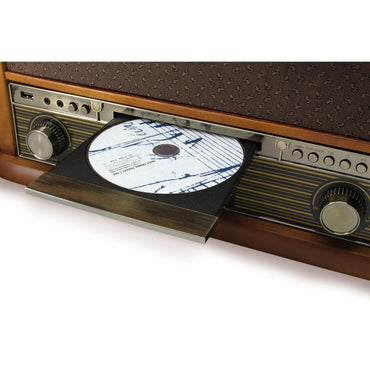 Soundmaster NR565DAB 7-in-1 nostalgia stereo system record player DAB+ CD-MP3 USB cassette BT digitization equalizer