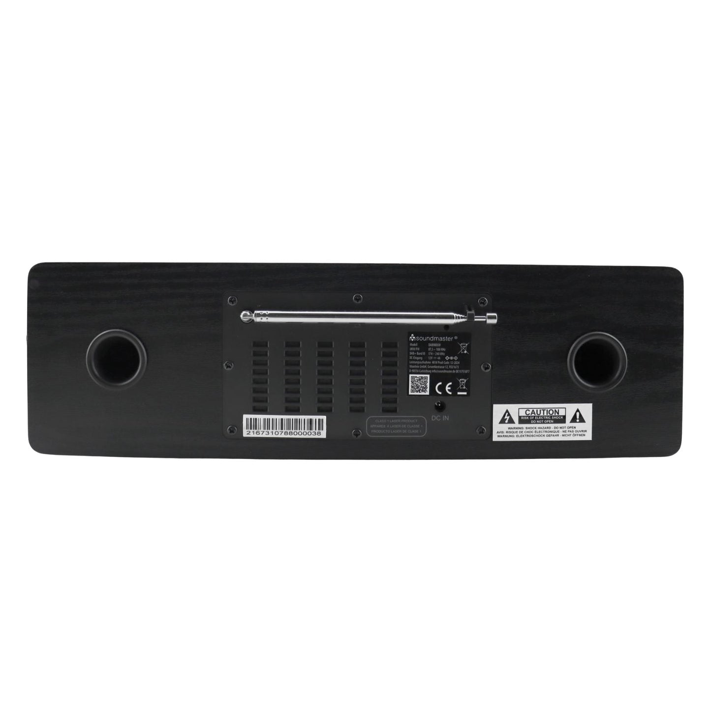 soundmaster dab980sw stereo kompaktanlage dab ukw cd mp3 usb bluetooth mit weck horbuchfunktion – Rückansicht – Produktbild von Soundmaxx Online