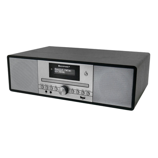 Soundmaster DAB980SW Stereo Kompaktanlage DAB+/UKW, CD‑MP3, USB & Bluetooth mit Weck‑ & Hörbuchfunktion – Frontansicht – Produktbild von Soundmaxx Online