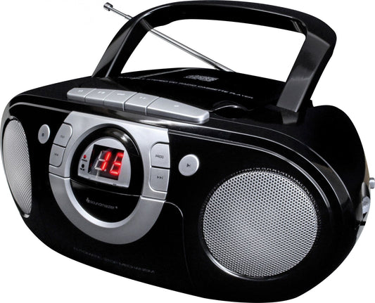 Soundmaster SCD5100SW tragbarer CD-Player Radio Kassettenspieler AUX-Anschluss – Frontansicht – Produktbild von Soundmaxx Online
