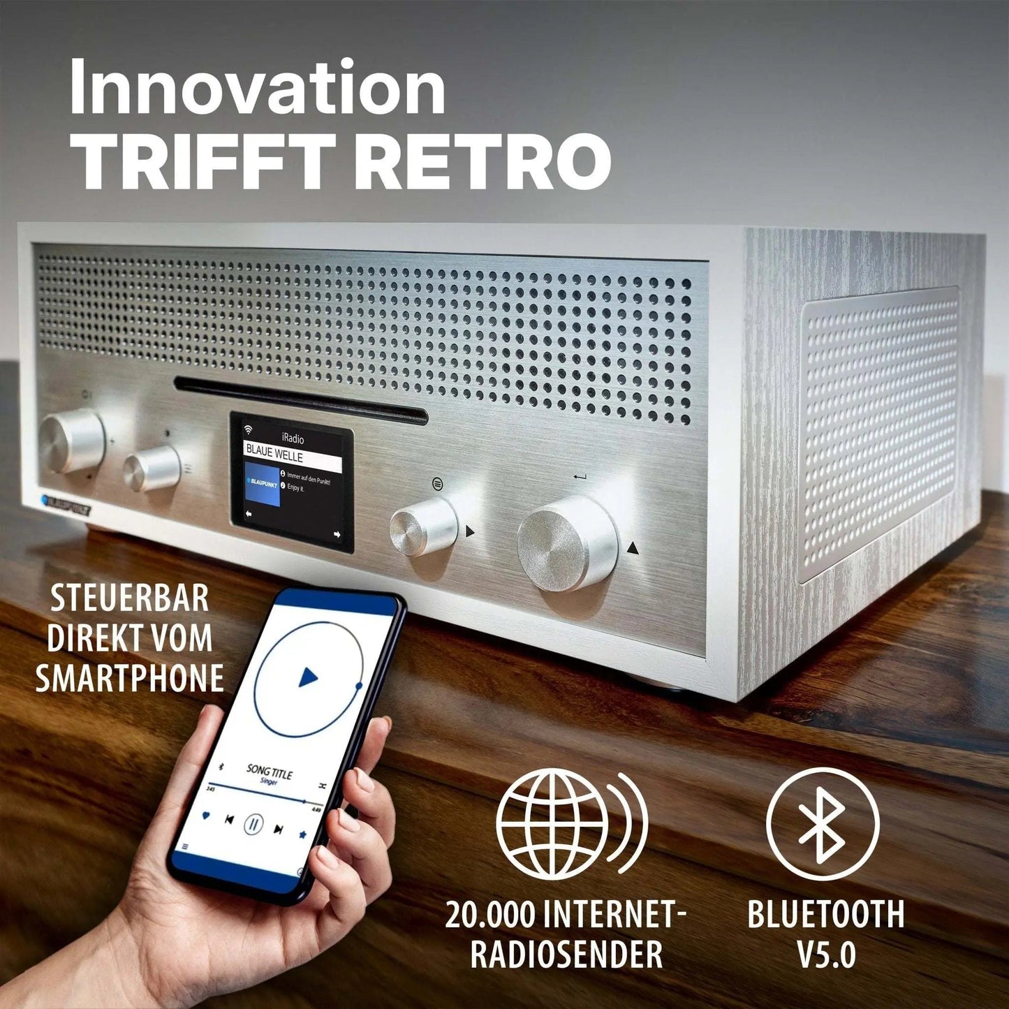 Blaupunkt Nostalgie Internetradio mit CD | MILANO Weiß