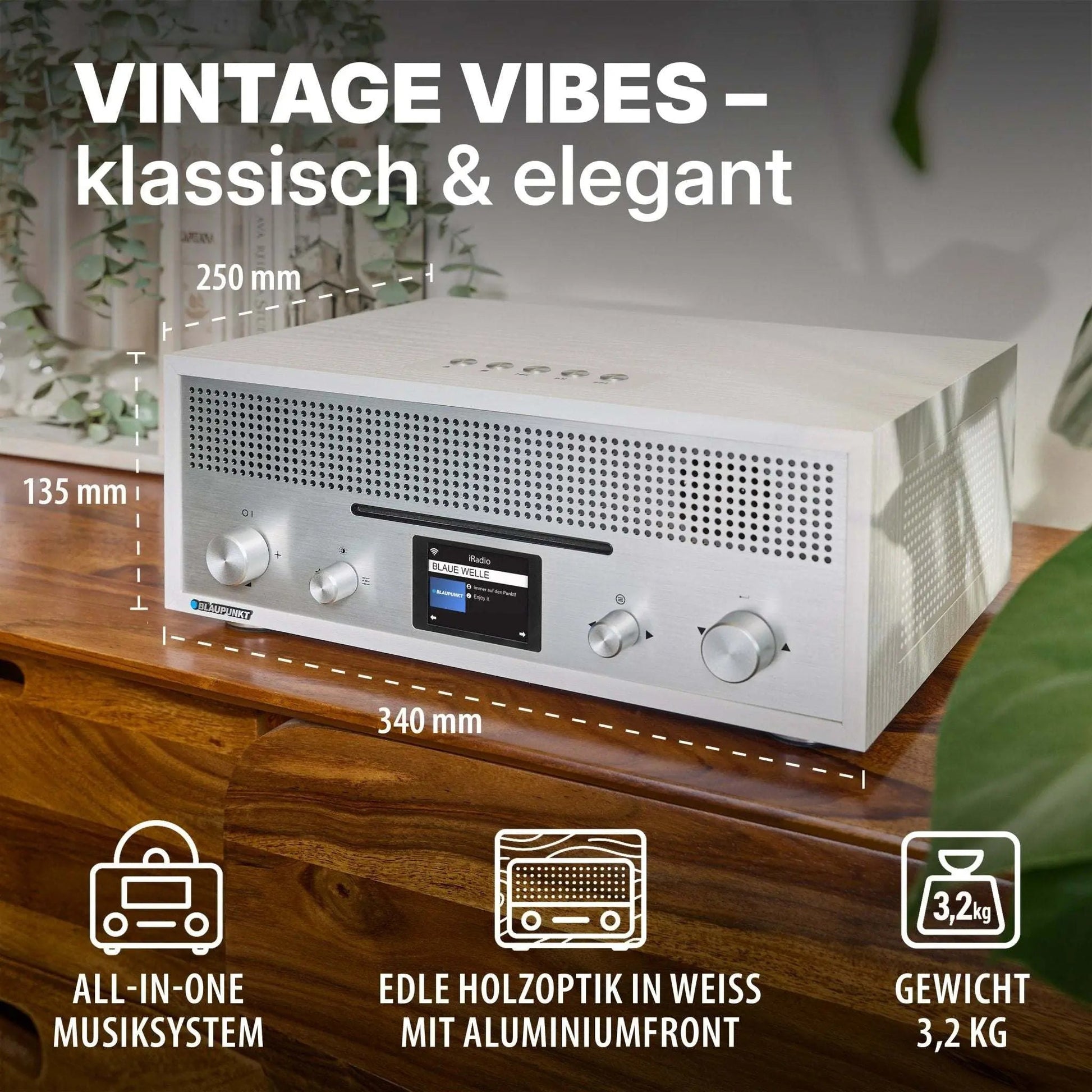 Blaupunkt Nostalgie Internetradio mit CD | MILANO Weiß