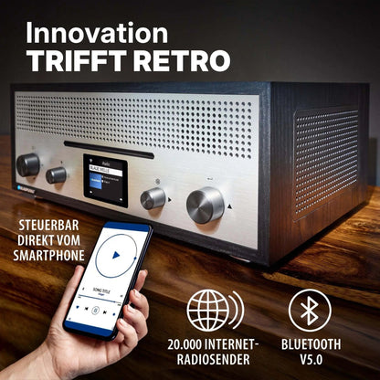 Blaupunkt Nostalgie Internetradio mit CD | MILANO Schwarz