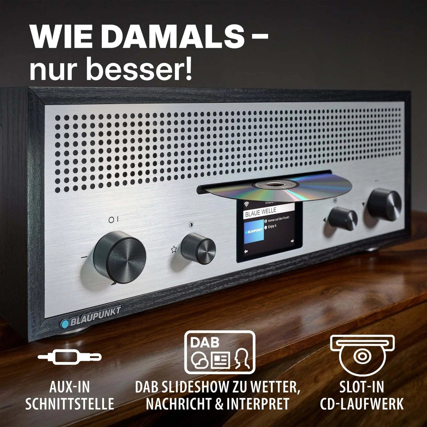 Blaupunkt Nostalgie Internetradio mit CD | MILANO Schwarz