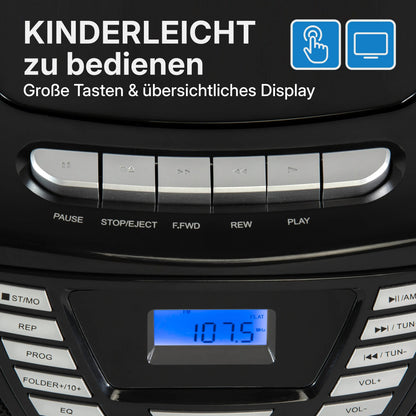 Blaupunkt BOOMBOX MIT CD PLAYER FÜR KINDER | B 120 Black