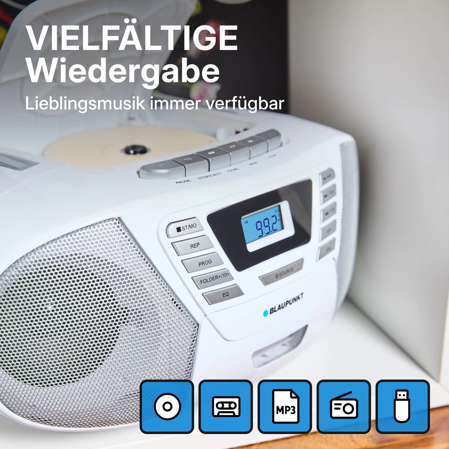 Blaupunkt BOOMBOX MIT CD PLAYER FÜR KINDER | B 120 White