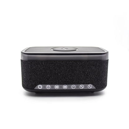 Denver ECQ-112B Digitalwecker mit Akku 1.200 mAh, Bluetooth 5.0, Qi-Laden 15 W, 7 Wecktönen, Weißrauschen, USB/SD/AUX, RGB, Schwarz
