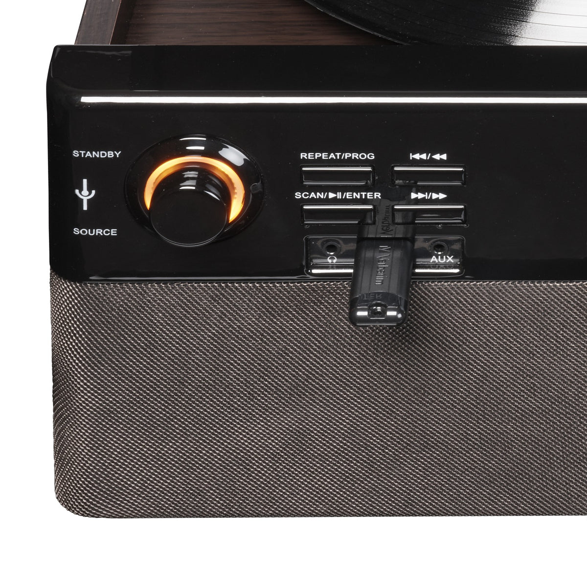 Denver MRD-180 retro music center with turntable, DAB+/FM, CD/MP3, cassette, Bluetooth, USB recording, AUX and remote control