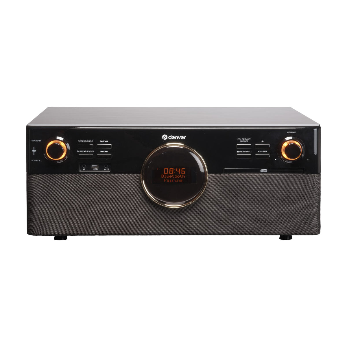 Denver MRD-180 retro music center with turntable, DAB+/FM, CD/MP3, cassette, Bluetooth, USB recording, AUX and remote control