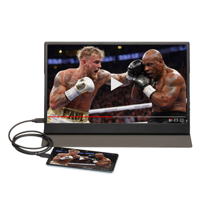 DENVER PMO-15604 portable 15.6-inch Full HD monitor, cover/stand, speakers