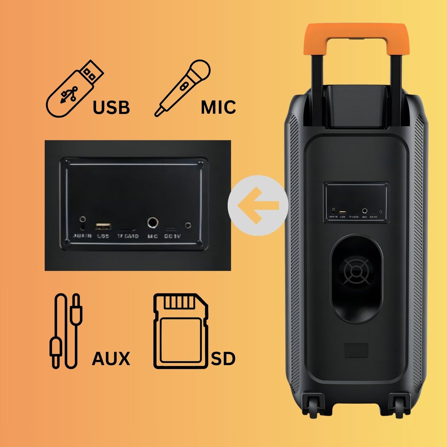 DENVER TSP-456 Bluetooth-Partylautsprecher Partybox – 600W