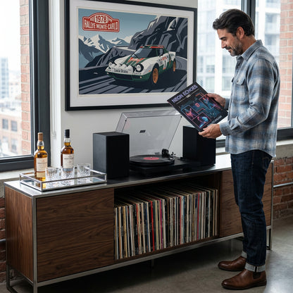 Soundmaster EliteLine PL711SW turntable complete system – with Audio-Technica cartridge, integrated amplifier, speakers, USB recording, Bluetooth, and PHONO/LINE-OUT