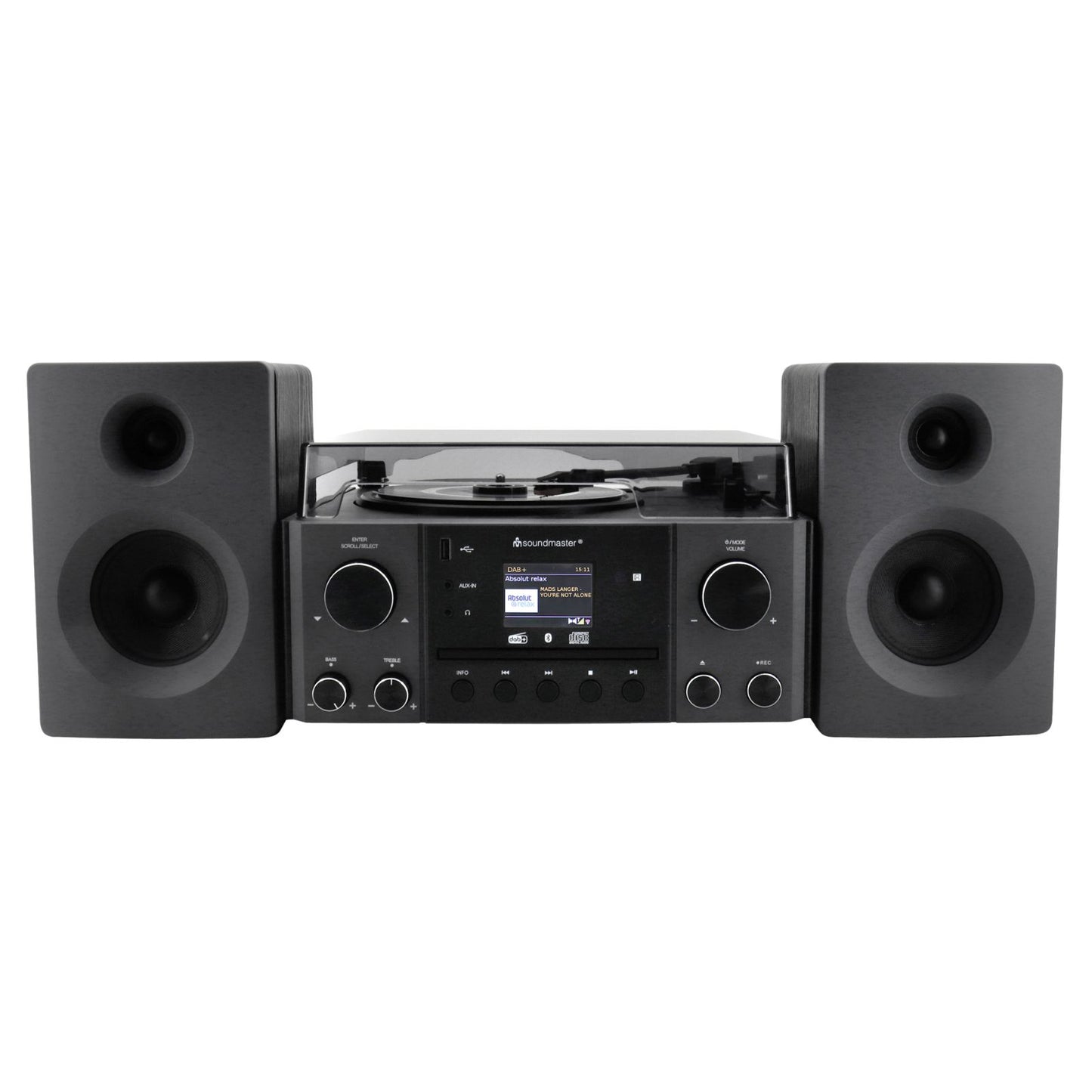 Soundmaster MCD1950SW Stereoanlage mit Plattenspieler DAB+