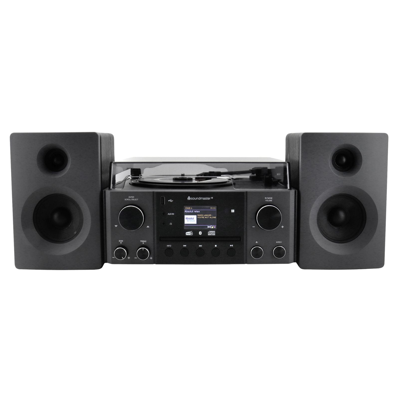 Soundmaster MCD1950SW Stereoanlage mit Plattenspieler DAB+