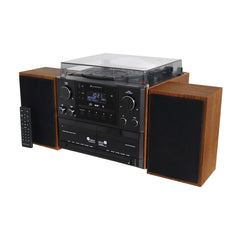 Soundmaster MCD5600 stereo system with record player DAB+ double cassette CD player USB MP3 Bluetooth encoding digitization 75 Ohm antenna connection