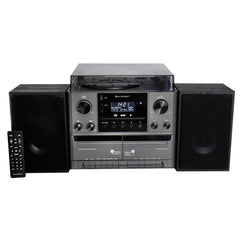 Soundmaster MCD5600 stereo system with record player DAB+ double cassette CD player USB MP3 Bluetooth encoding digitization 75 Ohm antenna connection