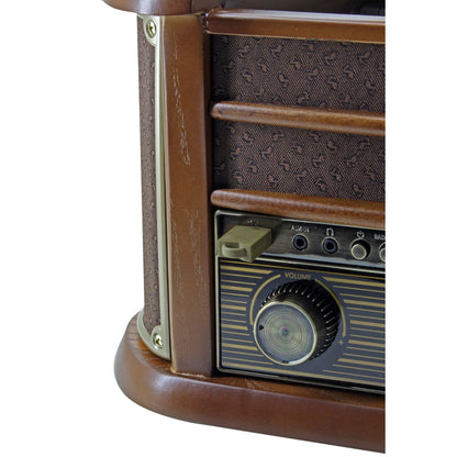 Soundmaster NR565DAB 7-in-1 nostalgia stereo system record player DAB+ CD-MP3 USB cassette BT digitization equalizer