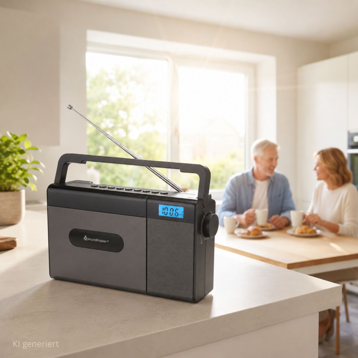 Soundmaster RCD1170SW – kompaktes UKW-CD-Radio mit Akku, Bluetooth, USB & großer LCD-Anzeige