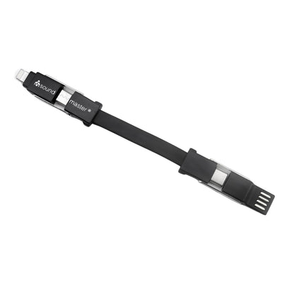 AD6SW 6-in-1 Universal Adapterkabel mit Schlüsselanhänger USB-C/USB/Micro-USB/iOS – Frontansicht – Produktbild von Soundmaxx Online