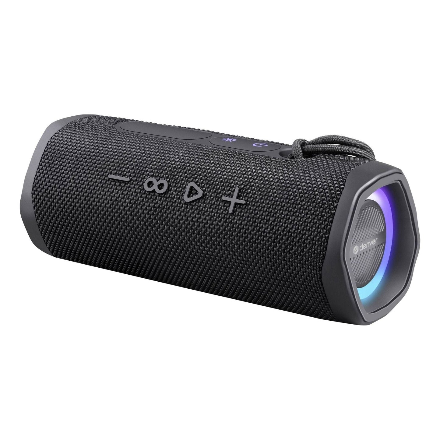 denver btv 223b kabelloser tws bluetooth lautsprecher mit led lichteffekten und power fur outdoor party wasserfest ipx5 200w 20w rms – Seitenansicht – Produktbild von Soundmaxx Online