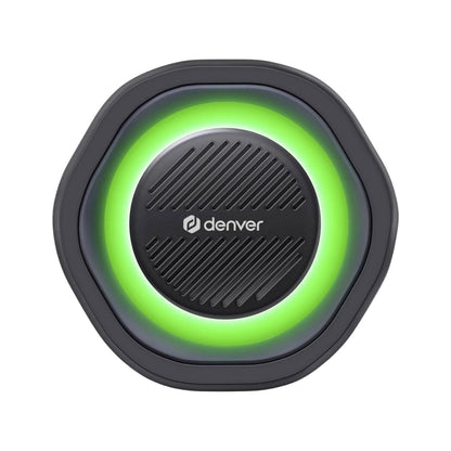 denver btv 223b kabelloser tws bluetooth lautsprecher mit led lichteffekten und power fur outdoor party wasserfest ipx5 200w 20w rms – Detailaufnahme – Produktbild von Soundmaxx Online