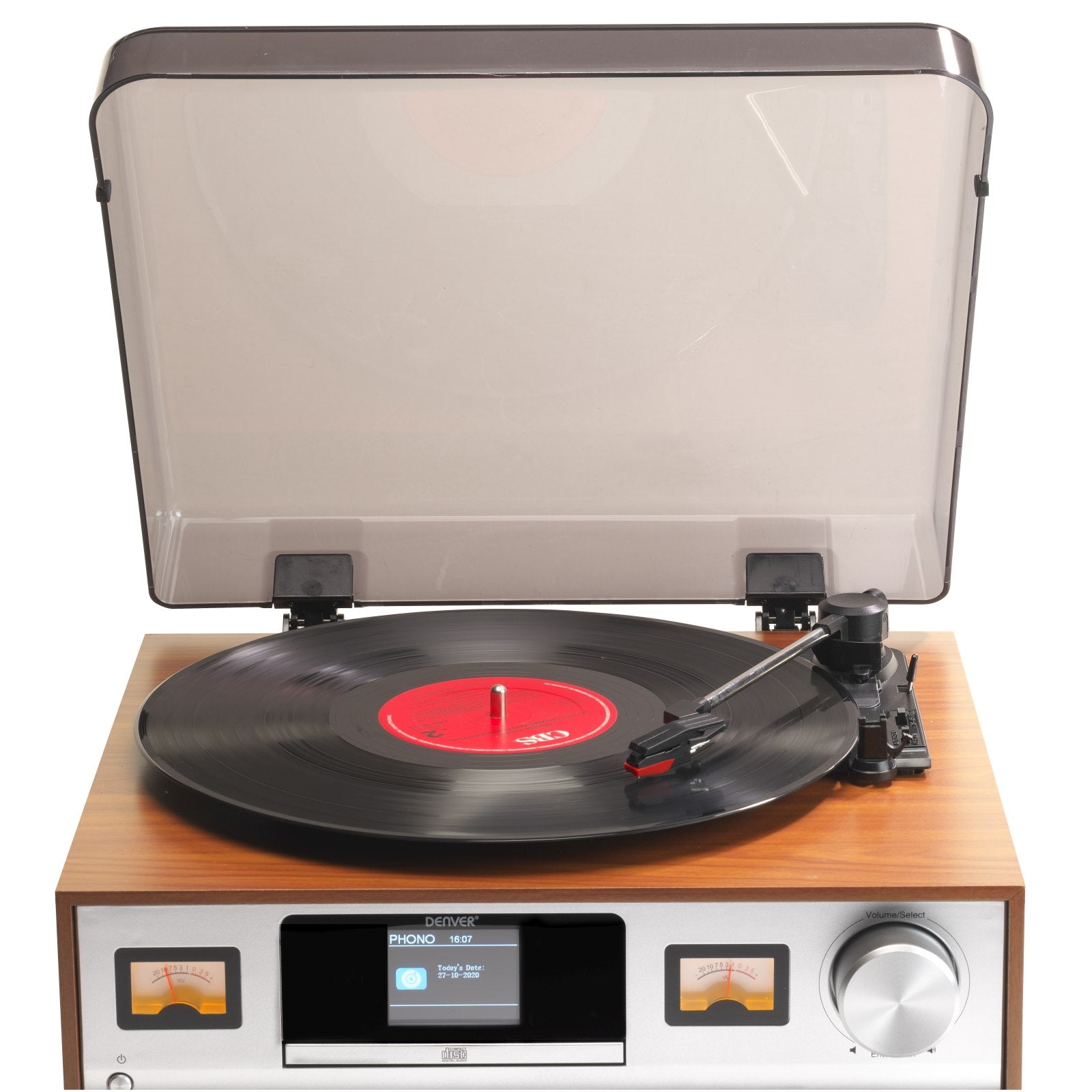 denver mrd 52lw light wood retro musikcenter mit dab bluetooth vu metern plattenspieler – Ansicht 6 – Produktbild von Soundmaxx Online