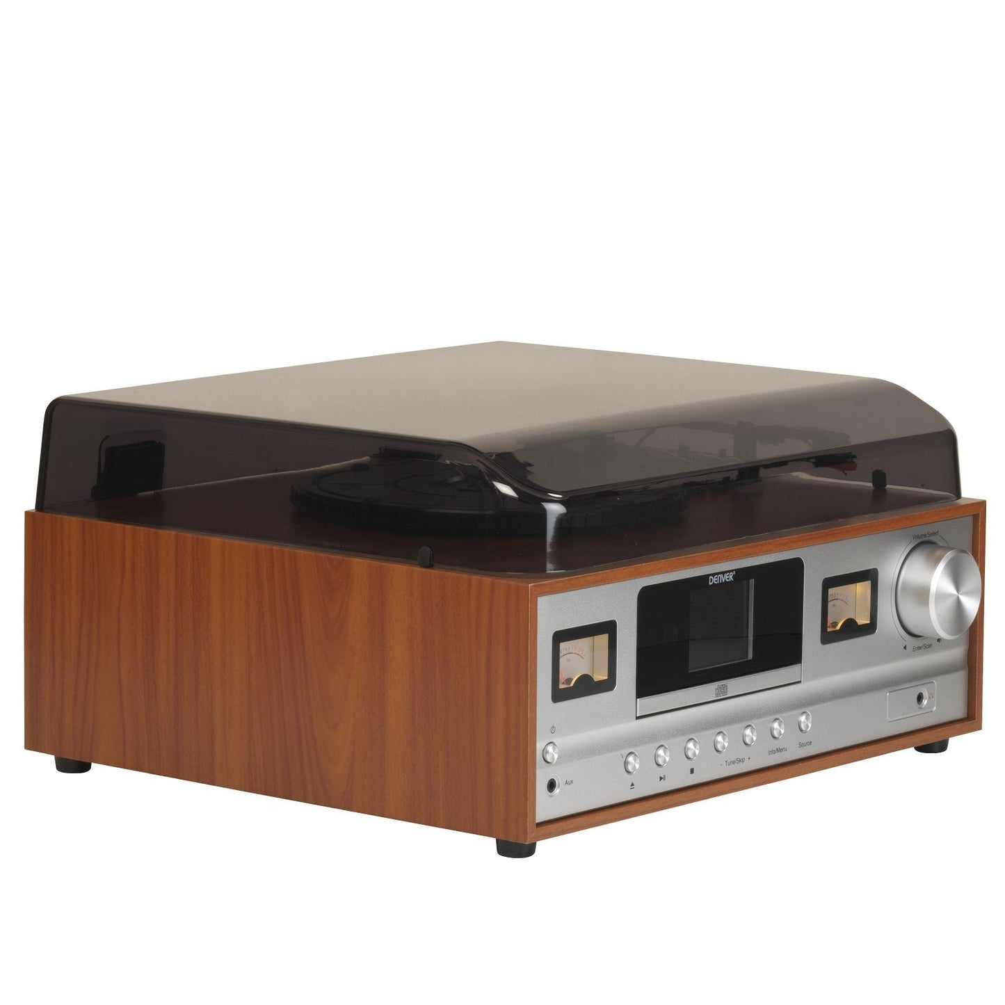 denver mrd 52lw light wood retro musikcenter mit dab bluetooth vu metern plattenspieler – Ansicht 7 – Produktbild von Soundmaxx Online