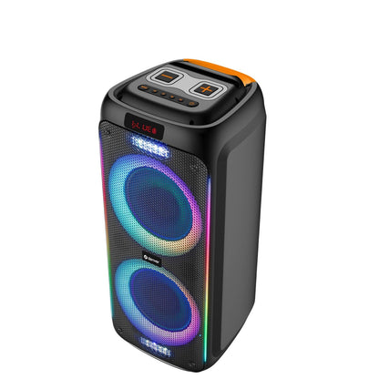 denver tsp 456 bluetooth trolley lautsprecher mit led lichtshow mikrofon – Seitenansicht – Produktbild von Soundmaxx Online