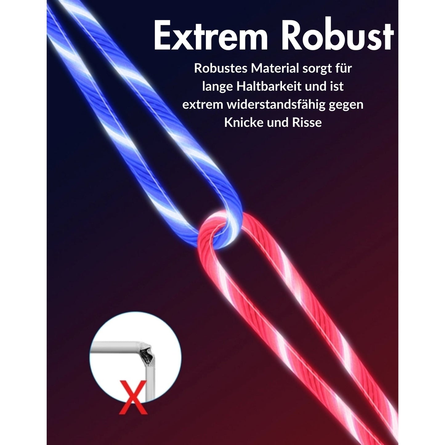 monkeytec 3 in 1 magnetisches ladekabel led leuchtend mit datenubertragung fur iphone micro usb usb c – Ansicht 5 – Produktbild von Soundmaxx Online