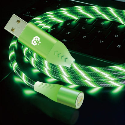 monkeytec 3 in 1 magnetisches ladekabel led leuchtend mit datenubertragung fur iphone micro usb usb c – Seitenansicht – Produktbild von Soundmaxx Online