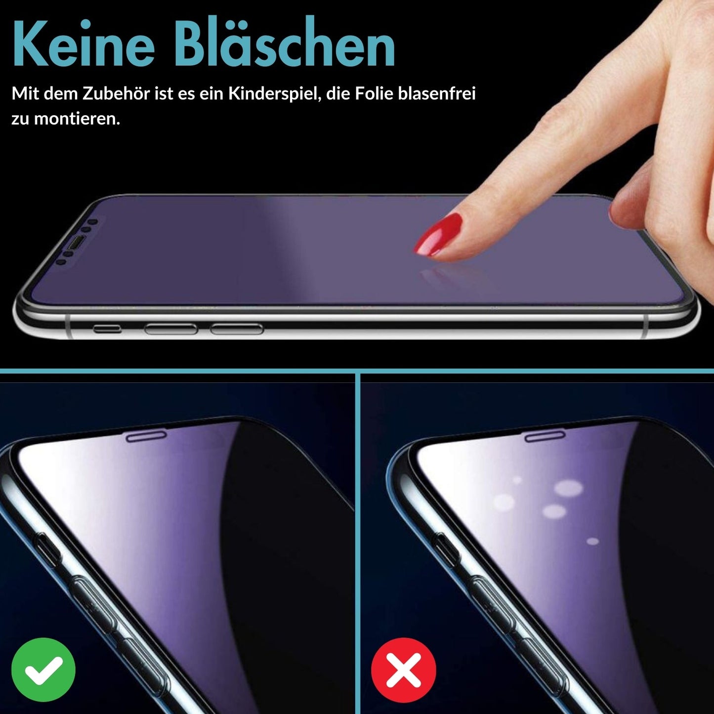 monkeytec 3 stuck displayschutzfolie matt blendschutz anti fingerprint apple iphone harte h9 – Ansicht 11 – Produktbild von Soundmaxx Online