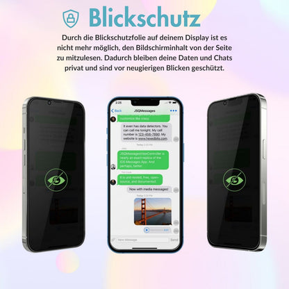 monkeytec 3 stuck blickschutzfolie apple iphone mit anbringhilfe h9 displayschutzfolie sichtschutz – Detailaufnahme – Produktbild von Soundmaxx Online
