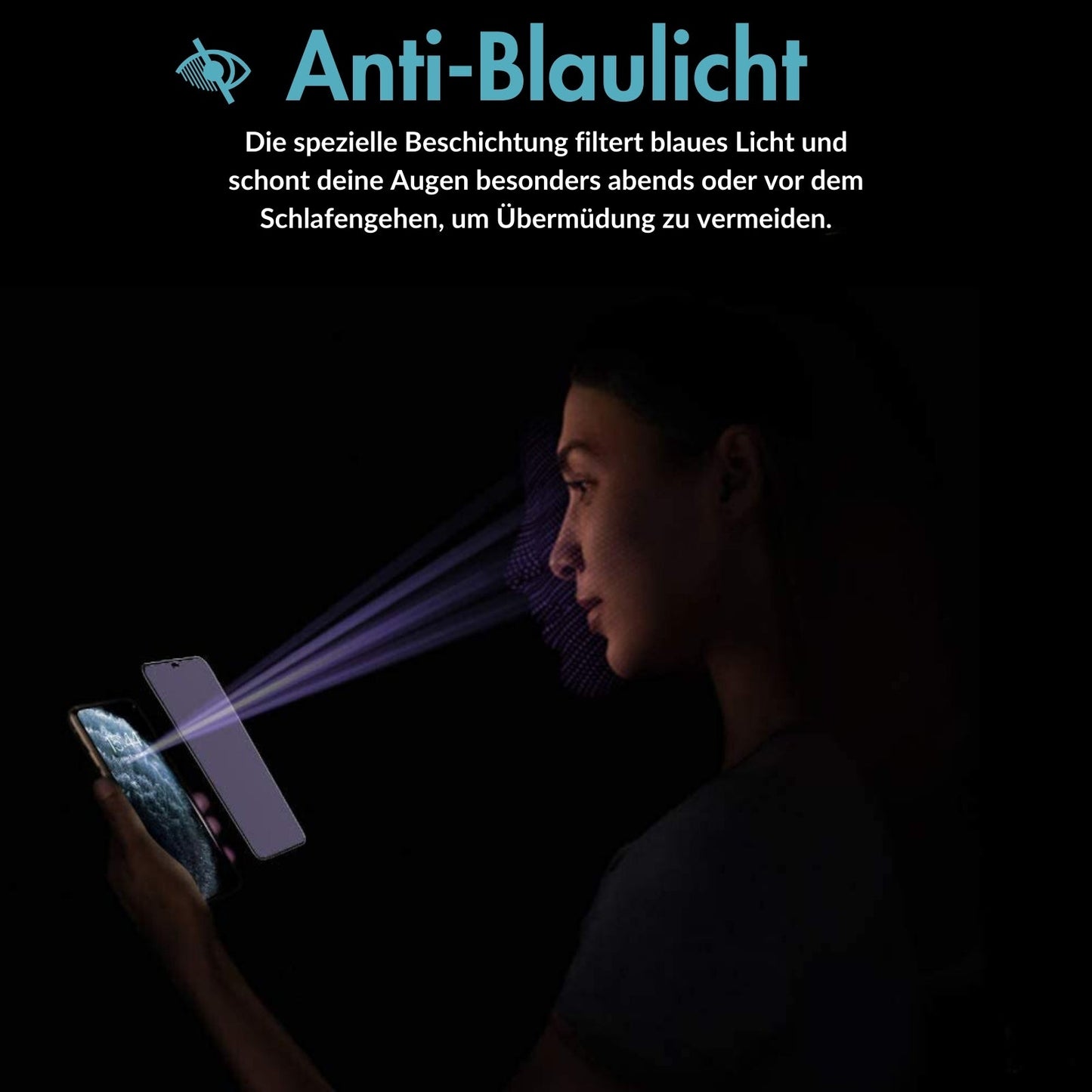 monkeytec 3 stuck displayschutzfolie anti blaulicht anti fingerprint augenschutz empfindliche beanspruchte augen apple iphone harte h9 – Ansicht 5 – Produktbild von Soundmaxx Online