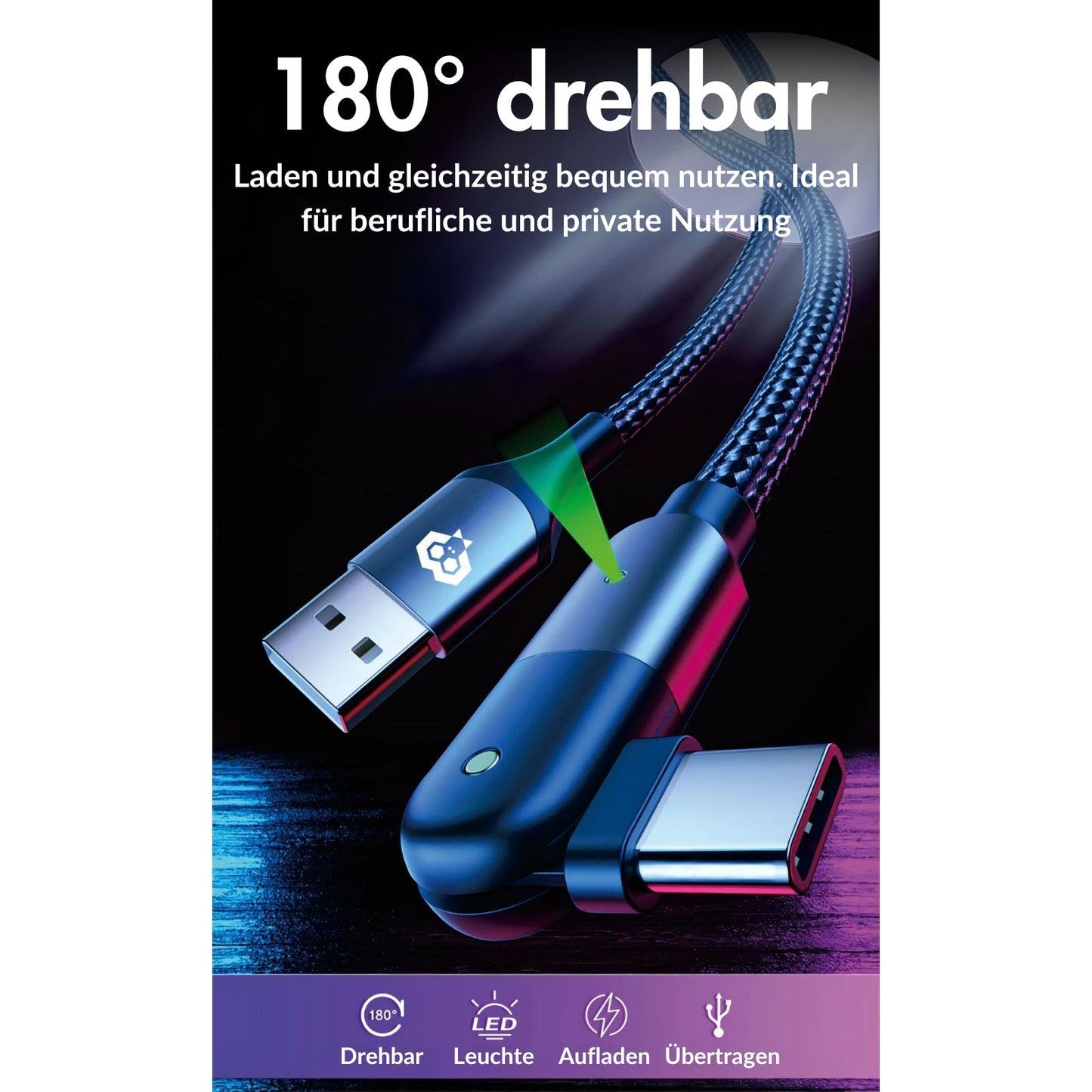 monkeytec usb c auf lightning kabel fur apple iphone mit schnelladefunktion und 180 rotation – Ansicht 5 – Produktbild von Soundmaxx Online