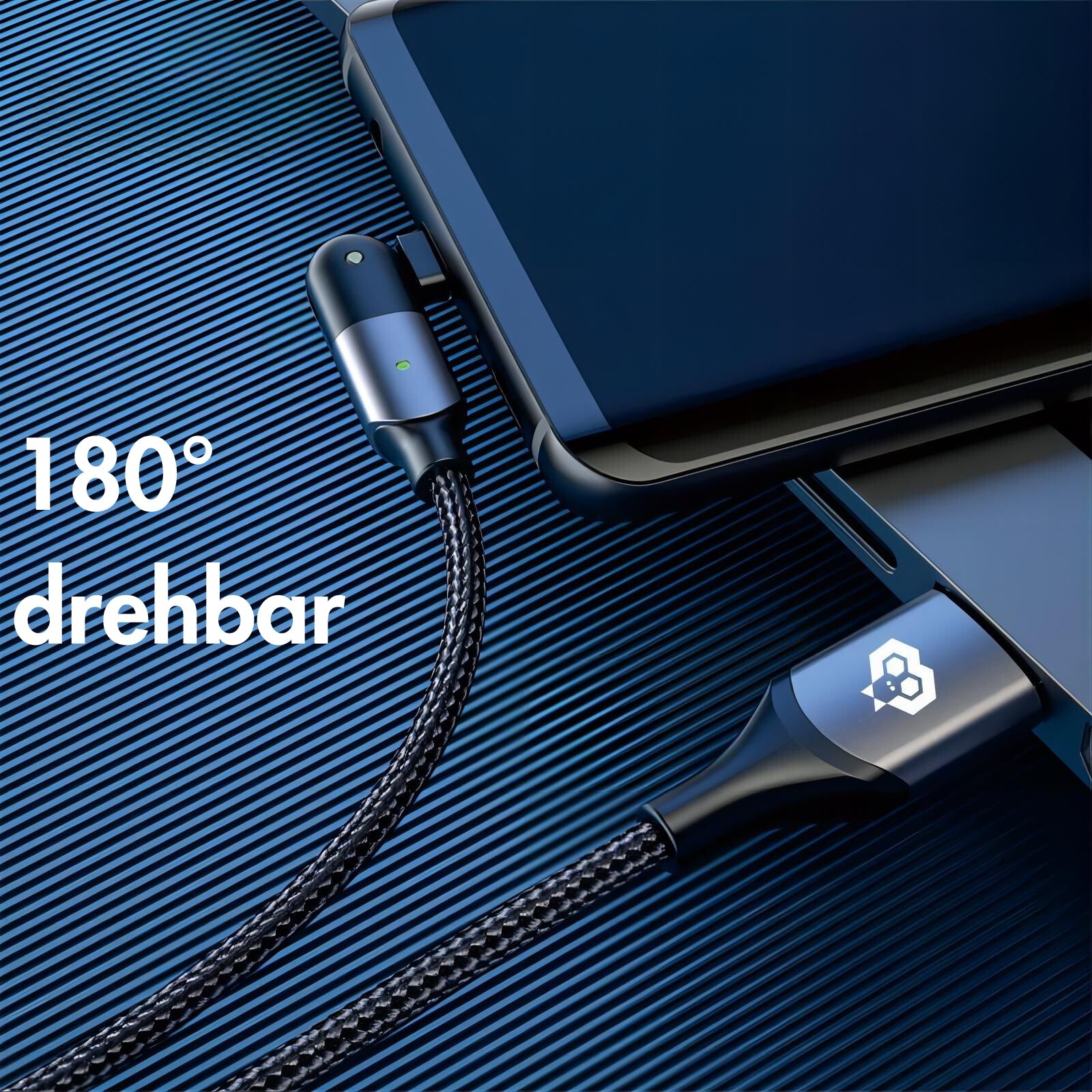 monkeytec usb c auf lightning kabel fur apple iphone mit schnelladefunktion und 180 rotation – Detailaufnahme – Produktbild von Soundmaxx Online