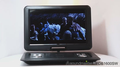 Soundmaster PDB1600SW portable DVD player with DVB-T2 HD tuner and 15.4" TFT screen incl. 300 games