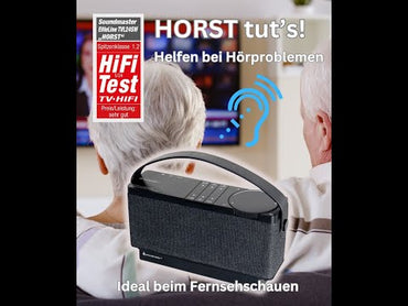 Soundmaster EliteLine HORST TVL24SW – TV speaker with speech dialogue amplifier, wireless transmission, Bluetooth streaming and independent volume control