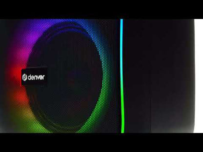DENVER BPS-165 – Compact Bluetooth party speaker with LED light effects, remote control