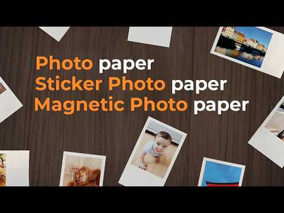 DENVER MCP-6010 mobile color printer with Bluetooth, app control, battery, and versatile print media