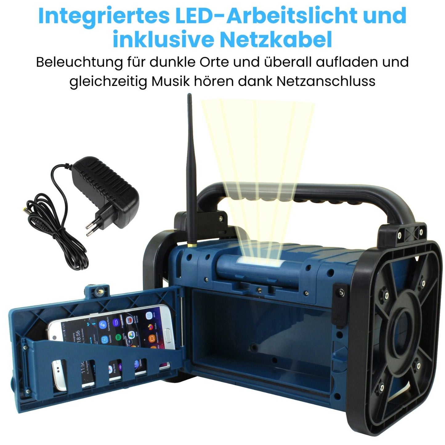 Soundmaster DAB85BL Stereo Baustellenradio Gartenradio