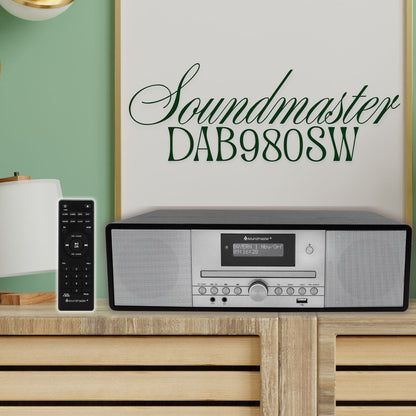 soundmaster dab980sw stereo kompaktanlage dab ukw cd mp3 usb bluetooth mit weck horbuchfunktion – Seitenansicht – Produktbild von Soundmaxx Online