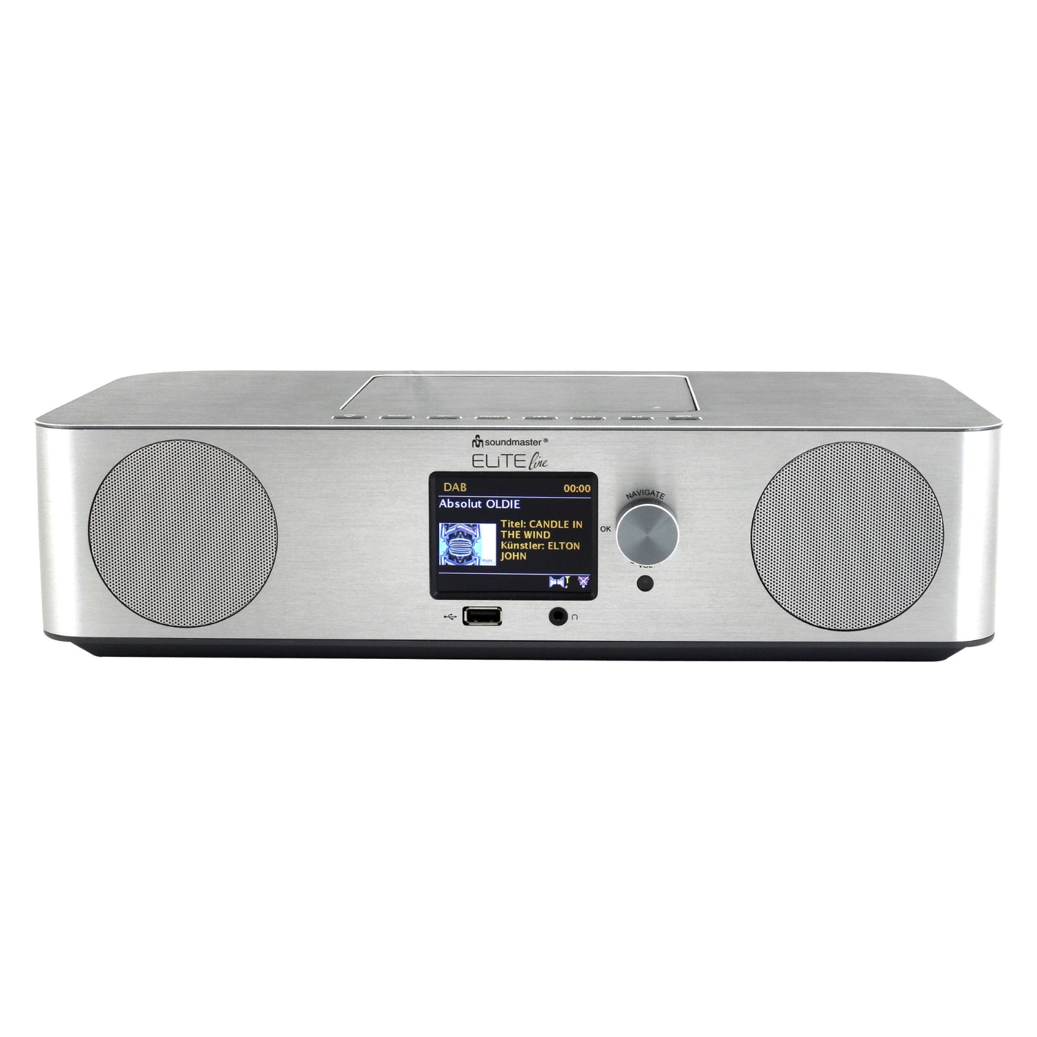 soundmaster eliteline icd2060si musikcenter internetradio dab usb mp3 spotify cd mp3 app steuerung – Detailaufnahme – Produktbild von Soundmaxx Online