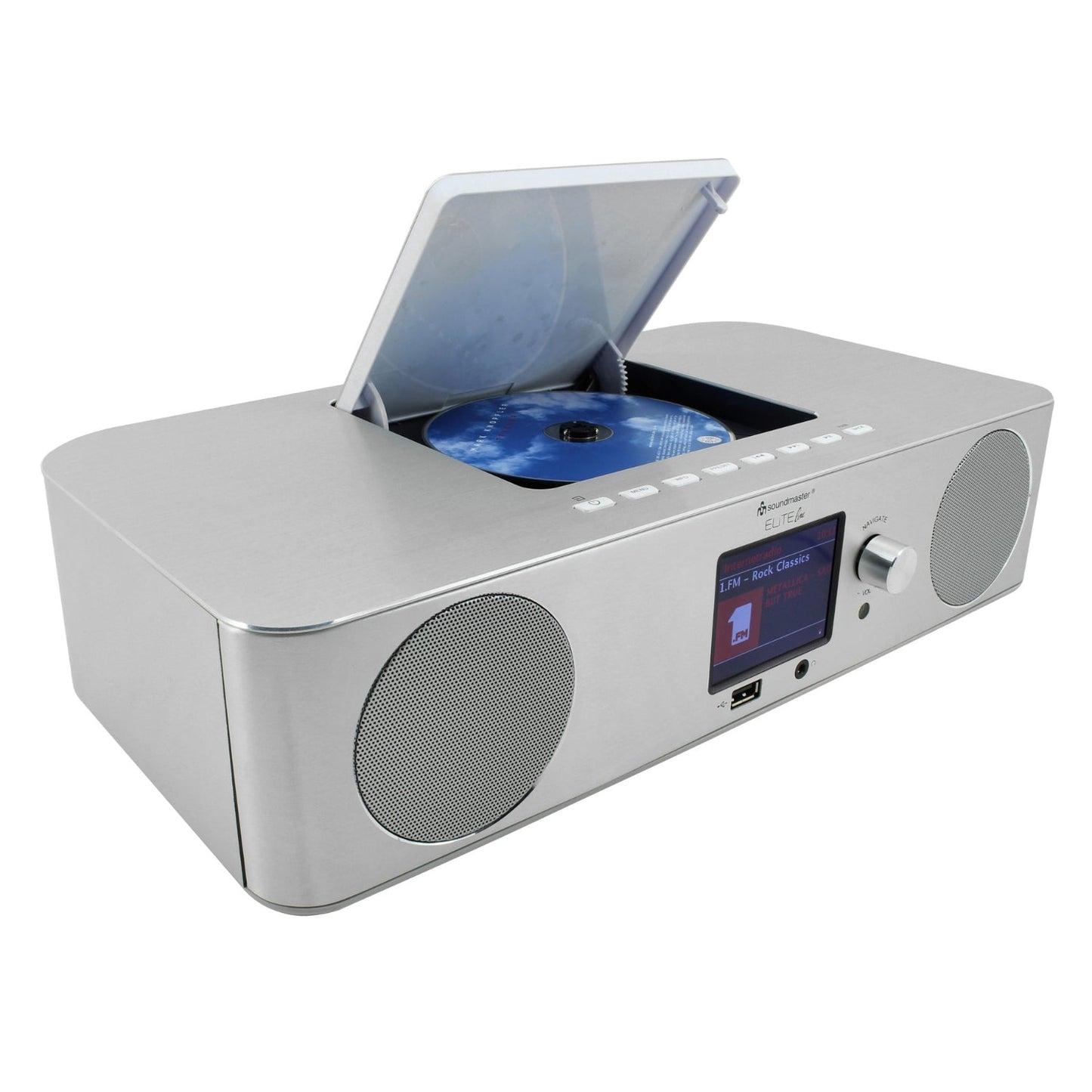 soundmaster eliteline icd2060si musikcenter internetradio dab usb mp3 spotify cd mp3 app steuerung – Seitenansicht – Produktbild von Soundmaxx Online