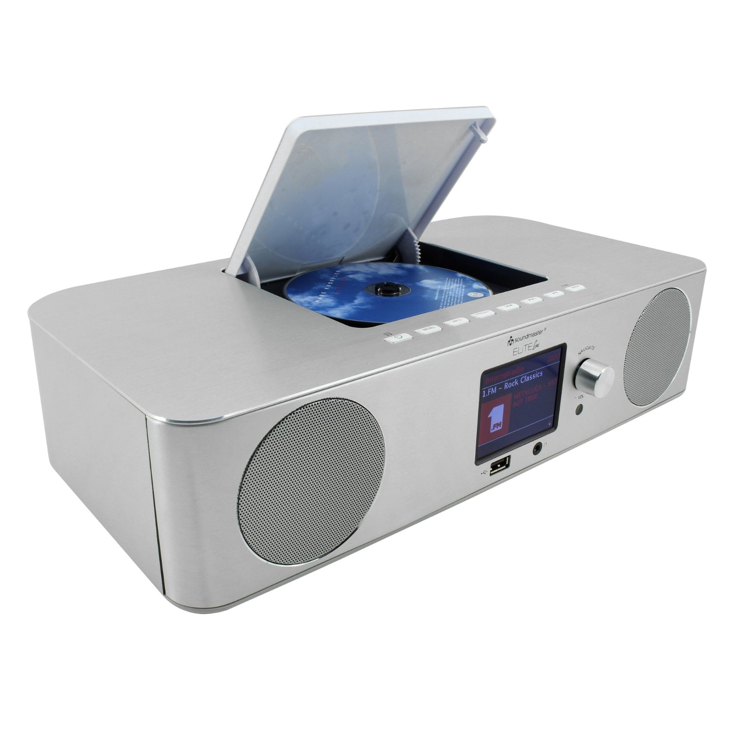 soundmaster eliteline icd2060si musikcenter internetradio dab usb mp3 spotify cd mp3 app steuerung – Seitenansicht – Produktbild von Soundmaxx Online
