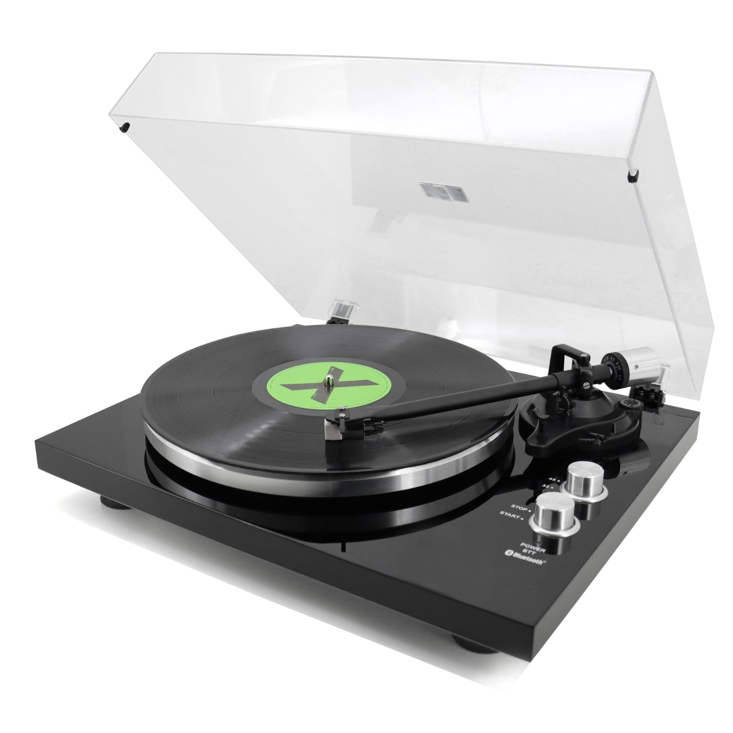 soundmaster eliteline pl790sw plattenspieler mit audio technica magnettonabnehmersystem und bluetooth ubertragung – Seitenansicht – Produktbild von Soundmaxx Online