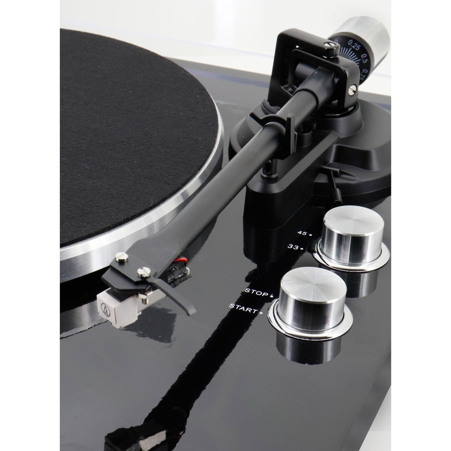 soundmaster eliteline pl790sw plattenspieler mit audio technica magnettonabnehmersystem und bluetooth ubertragung – Detailaufnahme – Produktbild von Soundmaxx Online