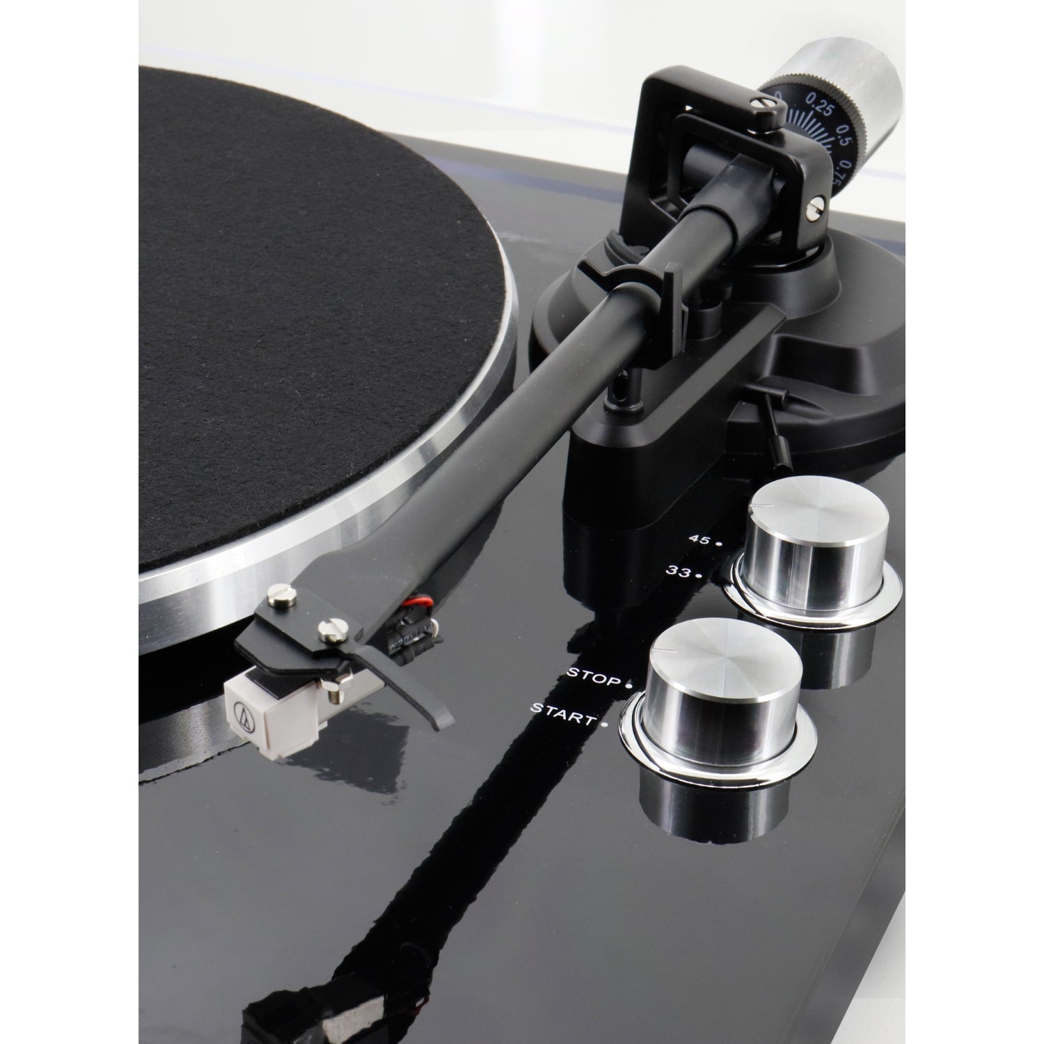 soundmaster eliteline pl790sw plattenspieler mit audio technica magnettonabnehmersystem und bluetooth ubertragung – Detailaufnahme – Produktbild von Soundmaxx Online
