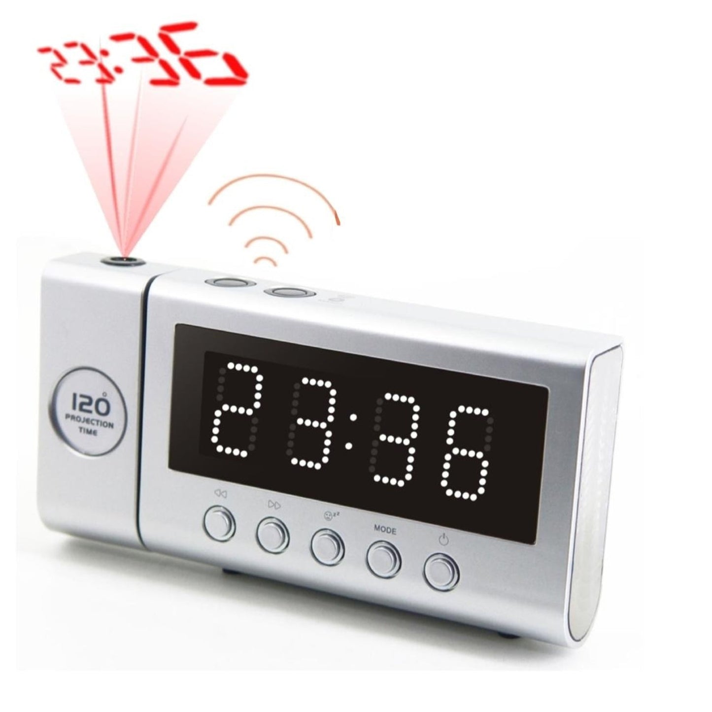 soundmaster fur6100si projektionswecker funkwecker uhrenradio projektion dual alarm – Seitenansicht – Produktbild von Soundmaxx Online